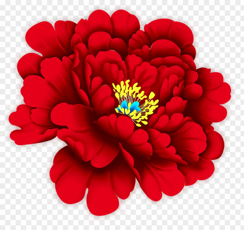 Red Peony Flower New Years Day Happiness Chinese Year PNG