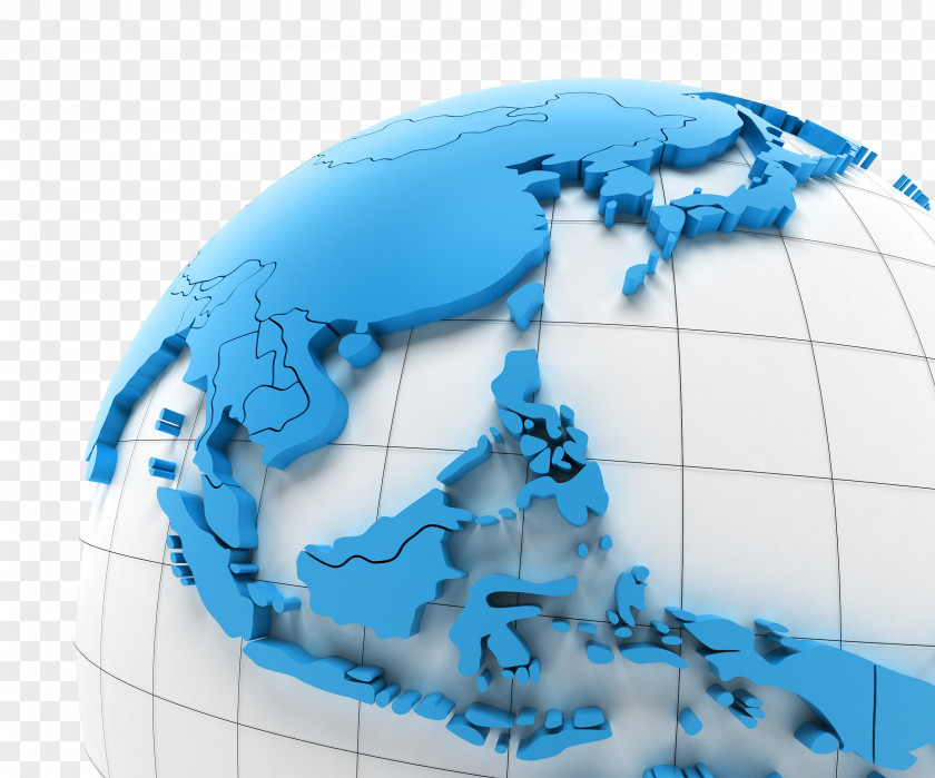 Three-dimensional Map Of The Globe Migration In East And Southeast Asia Stock Photography PNG