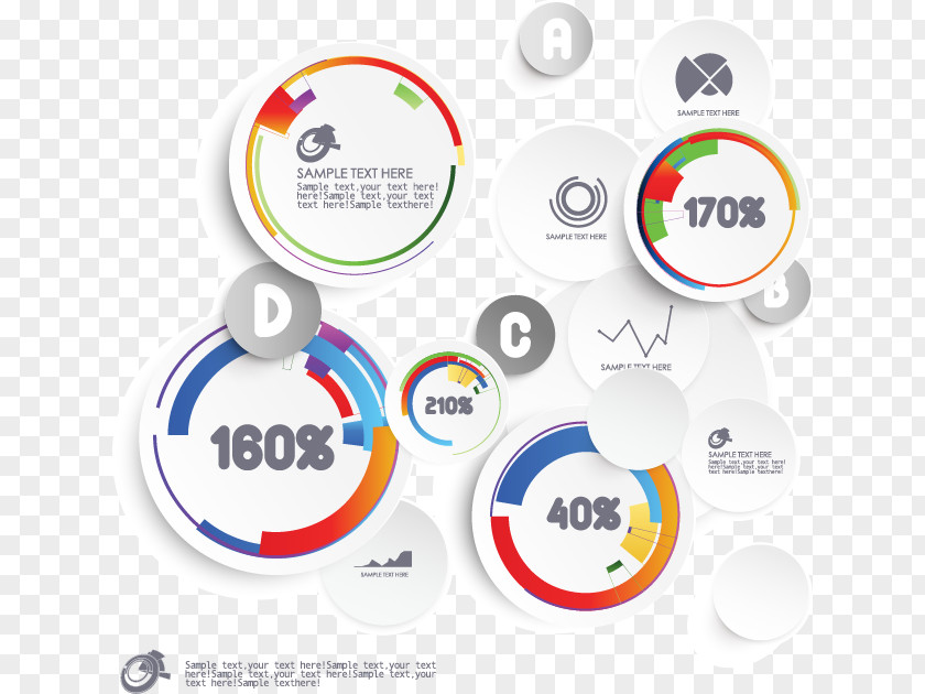 Vector Three-dimensional Ring Diagram Circle Chart Infographic PNG