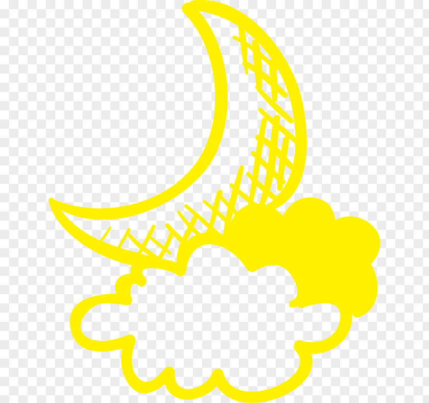 Yellow Moon Clouds Clip Art PNG