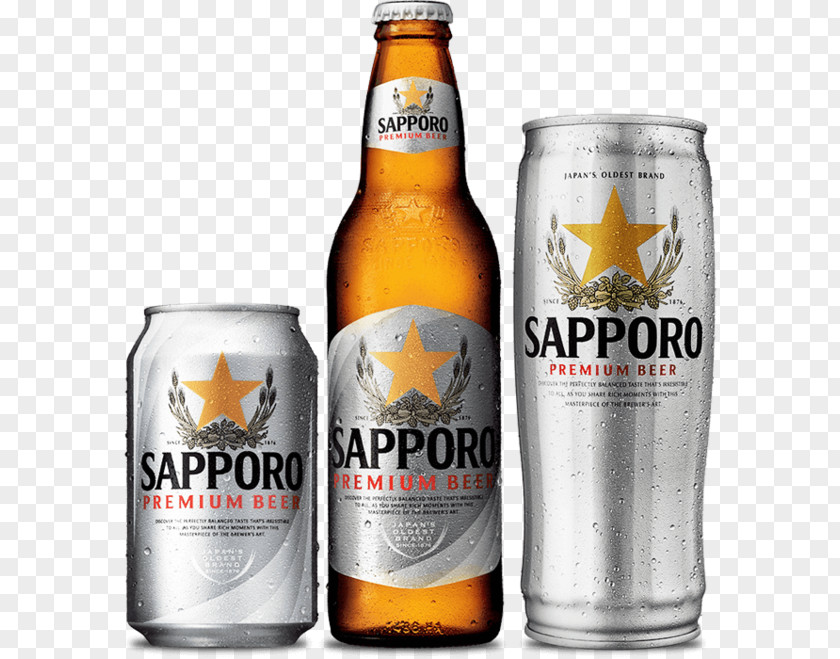 Beer Lager Bottle Sapporo Brewery PNG