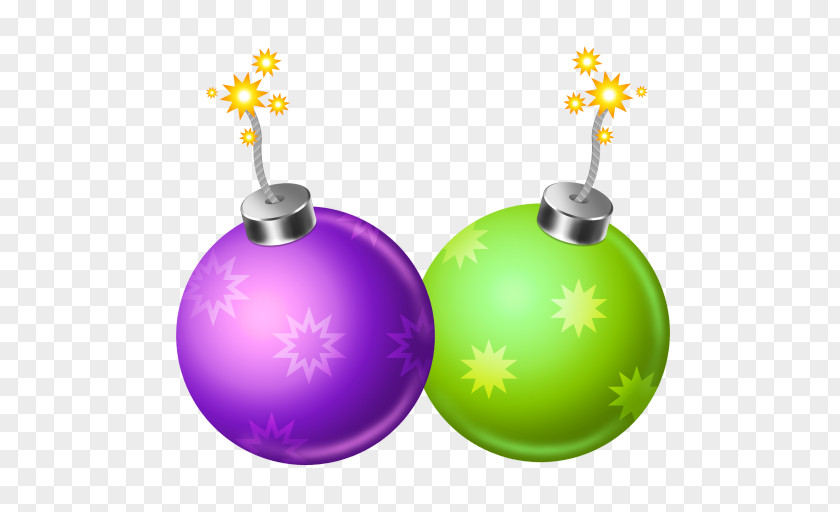 Firecracker 2 Sphere Christmas Ornament Decoration PNG