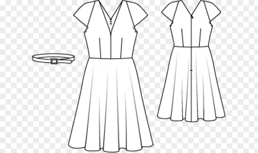 Dress Burda Style Sewing Drawing Pattern PNG