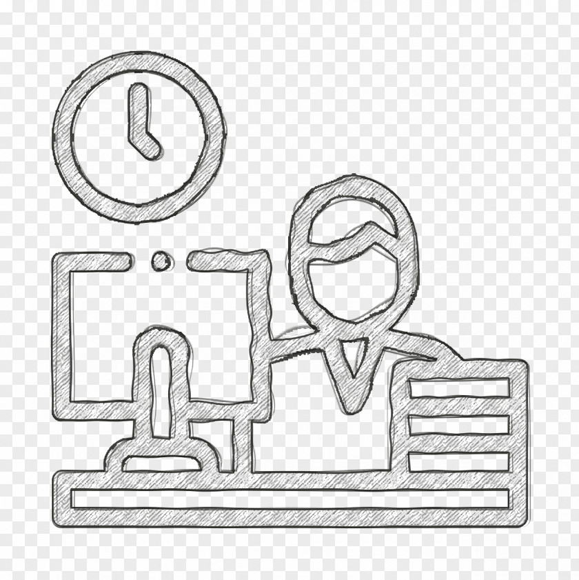 Line Art Text Office Icon Work PNG