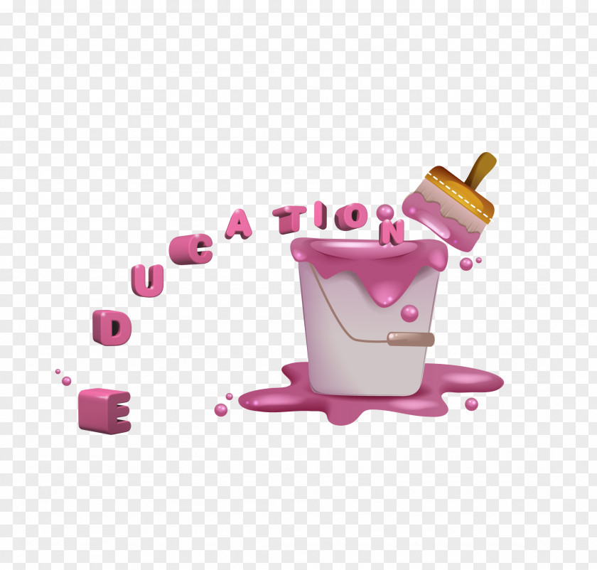 Pink Bucket Painting PNG