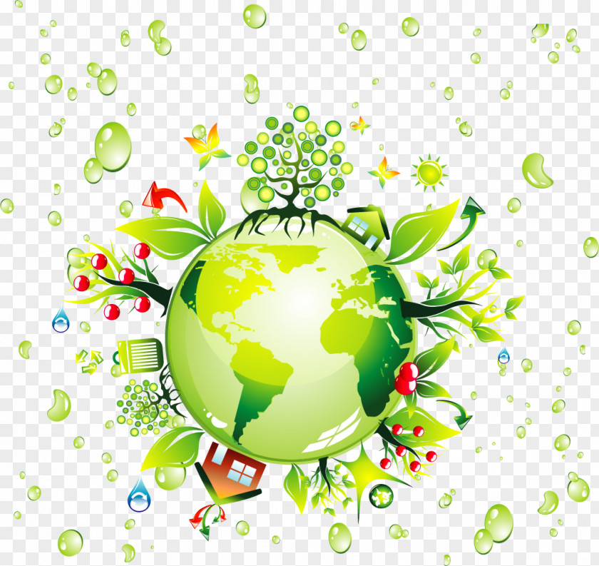 Vector Painted Green Earth Environmentally Friendly Natural Environment PNG