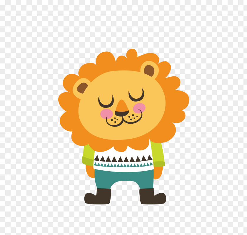 Cartoon Lion Decoration Pattern Numerical Digit Illustration PNG