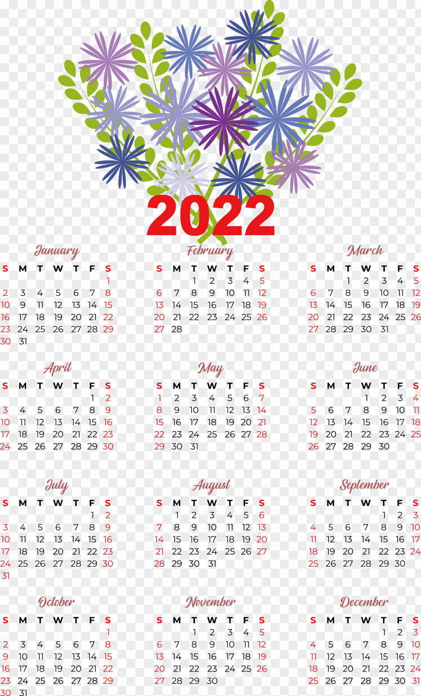 Flower Line Calendar Font Meter PNG