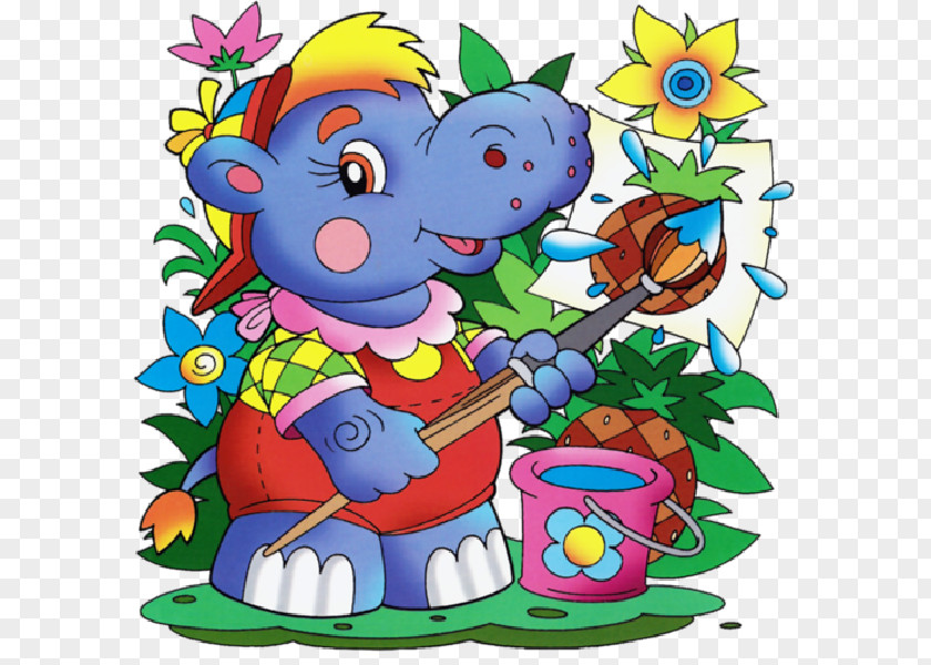Teacher Animal-made Art Hippopotamus Cartoon Clip PNG