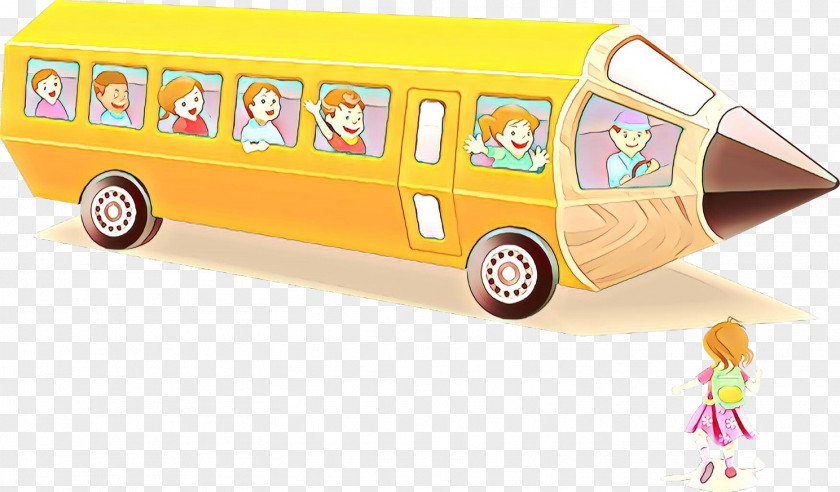 Toy Vehicle Cartoon School Bus PNG