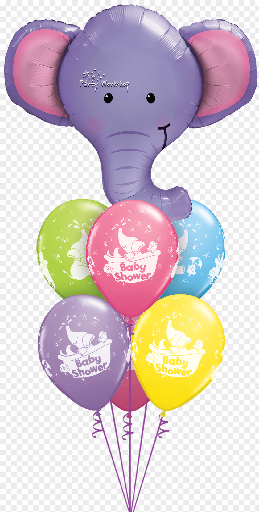 Baby Shower Elephant Toy Balloon Party Birthday PNG