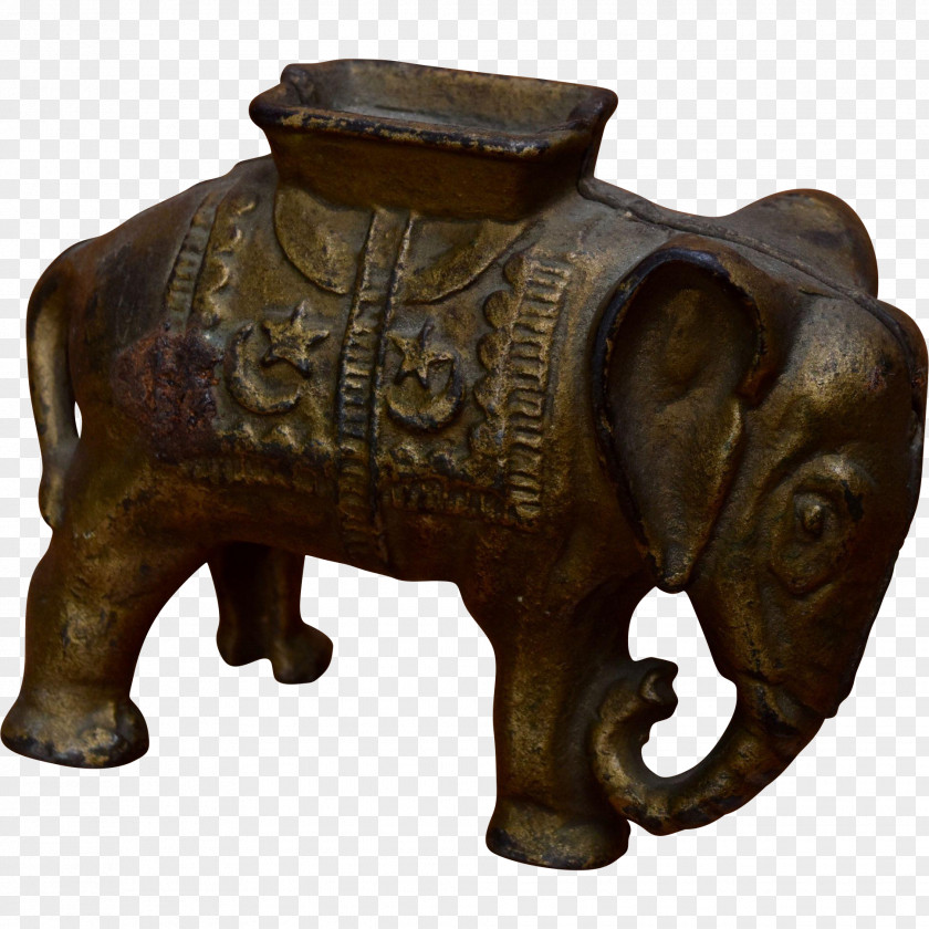 Elephant Head Indian Bronze Animal Statue PNG