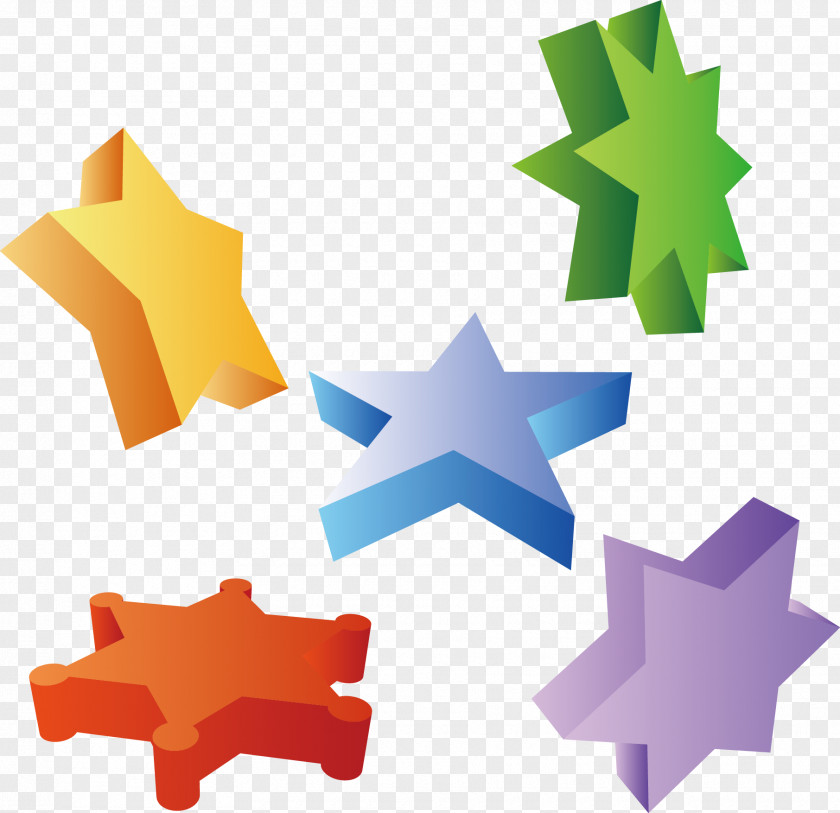 Three-dimensional Vector Star Space Clip Art PNG