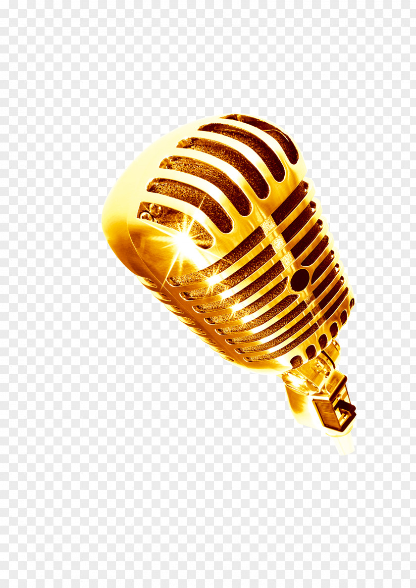 Golden Microphone PNG