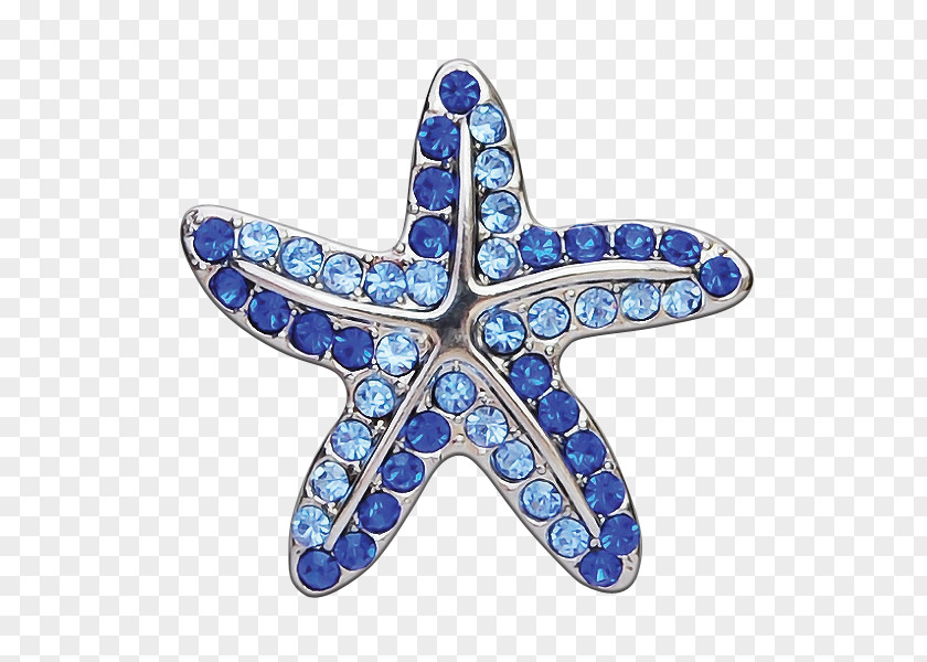 Sapphire Body Jewellery Starfish Brooch PNG
