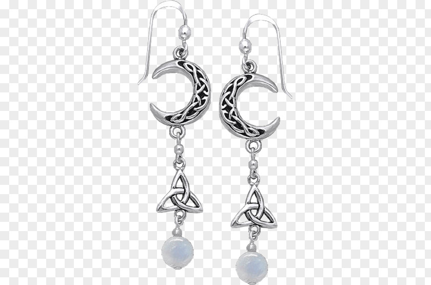 Silver Earring Moonstone Gemstone Celtic Knot PNG
