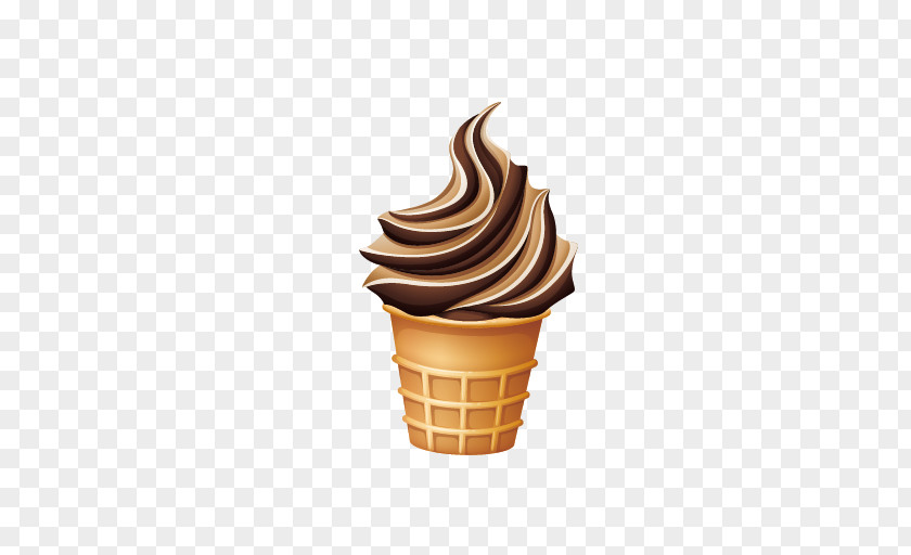 Cartoon Ice Cream Cone Chocolate Soft Serve PNG