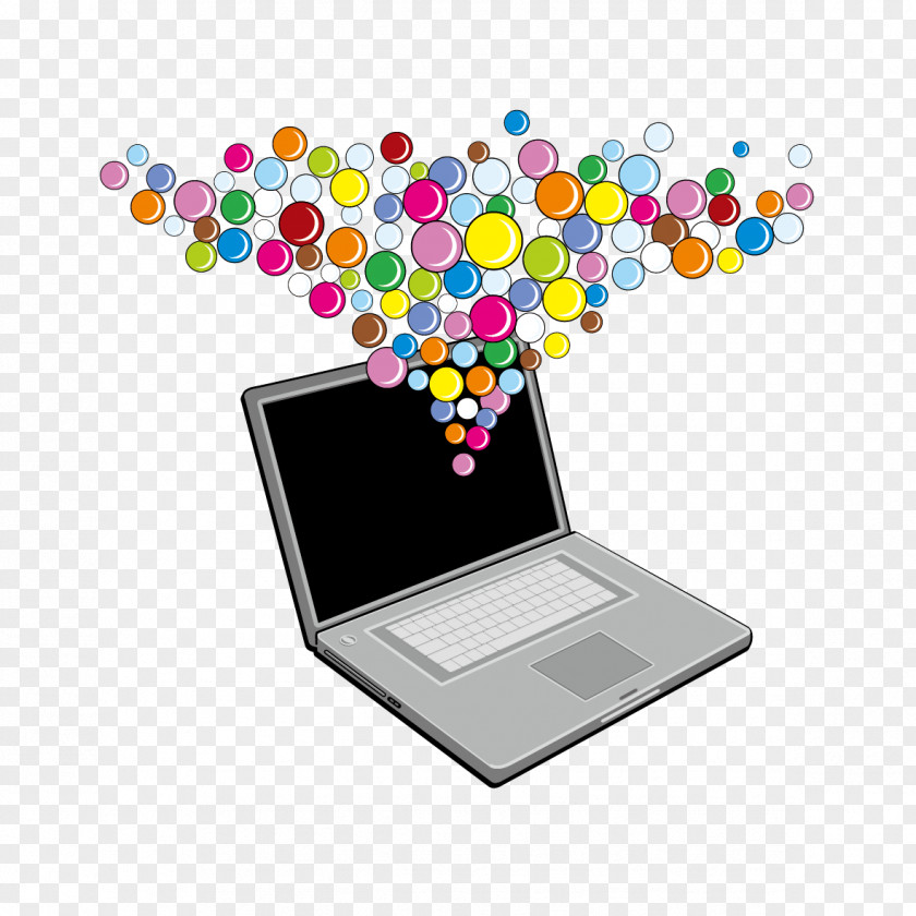 Computer And Ball Three-dimensional Space Graphics PNG