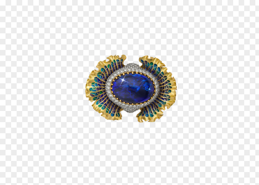 Coral Reef Turquoise Cobalt Blue Brooch Jewellery PNG