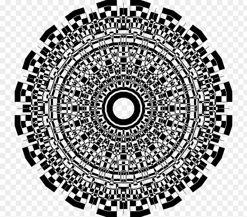 Monochromatic Light Black And White Mandala Abstract Art PNG