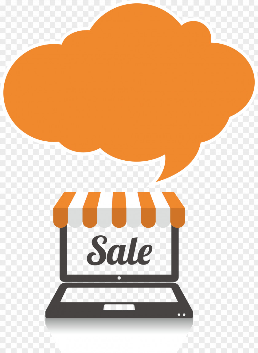 Orange Shopping Computer Online Cart Icon PNG