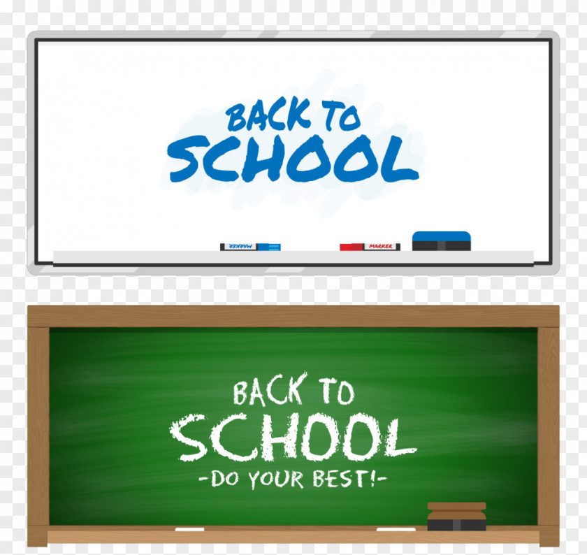 School Back To First Day Of Blackboard Drawing Banner PNG