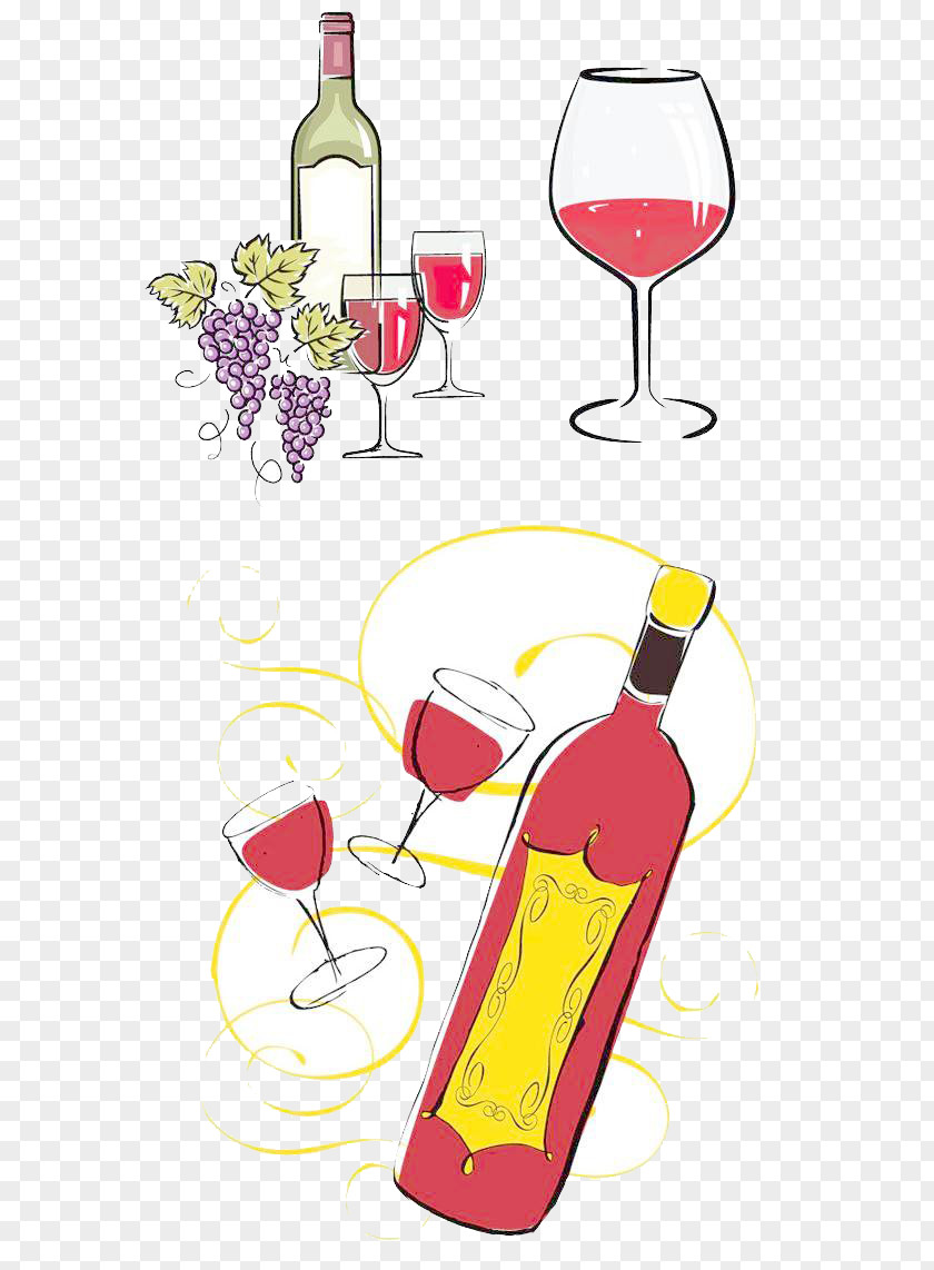 Tall Red Glass Background Material Wine Bottle PNG