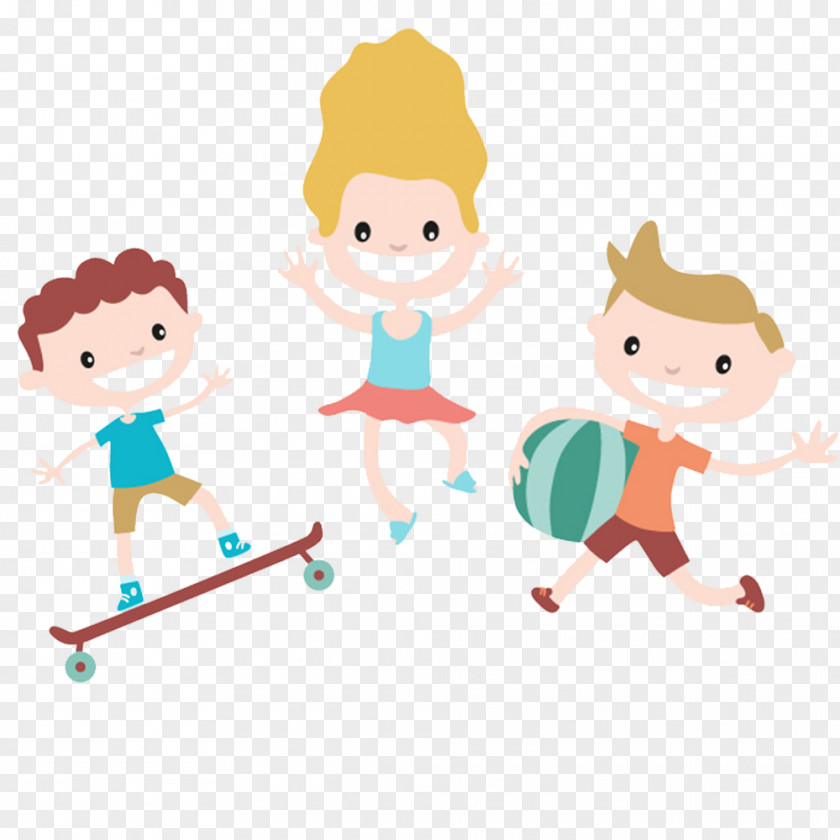 Friends Playing Together Adobe Illustrator PNG