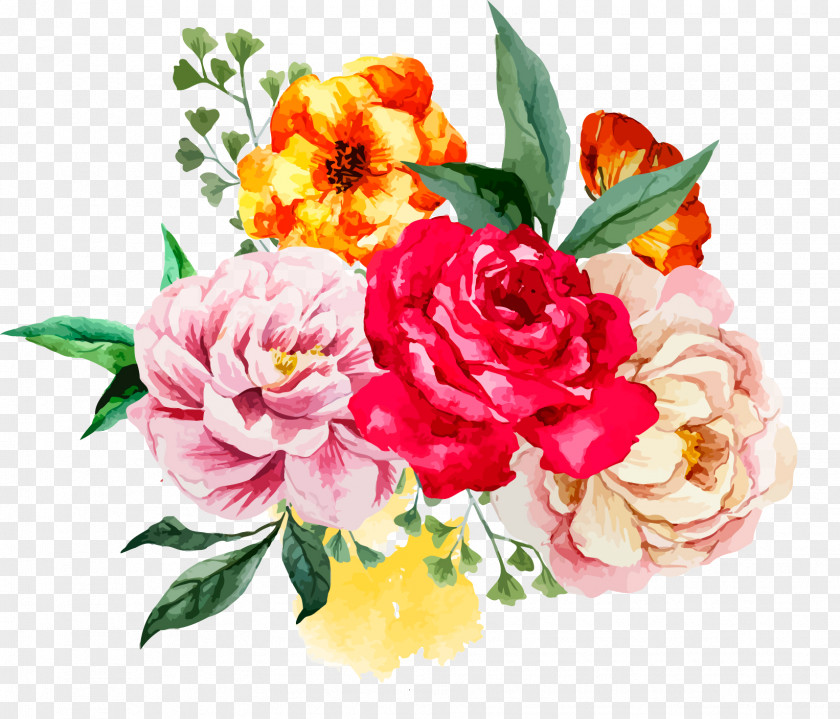 Watercolor White Flower Bouquet Painting PNG
