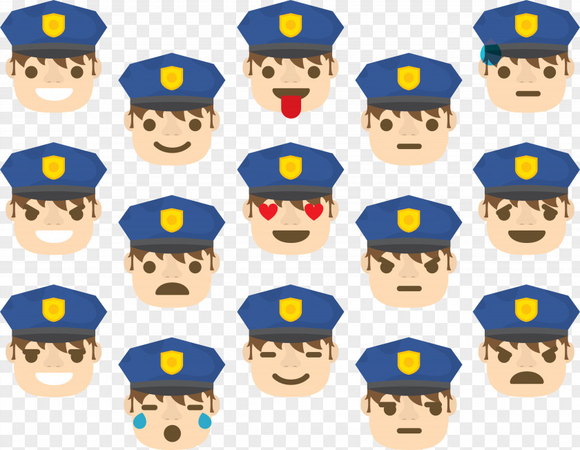 Cartoon Police Face Pack Emoticon Officer Smiley U5211u4e8bu8b66u5bdf PNG
