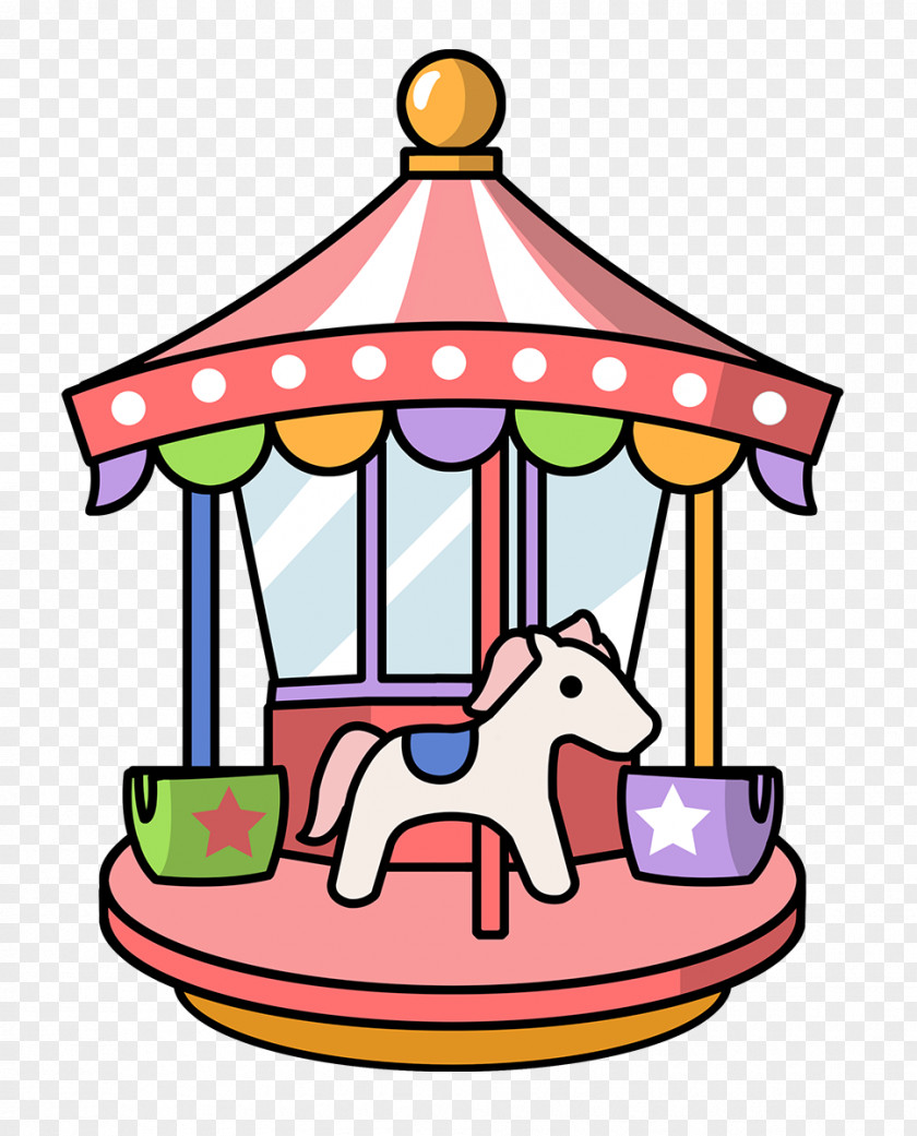 Funfair Carousel Cartoon Clip Art PNG