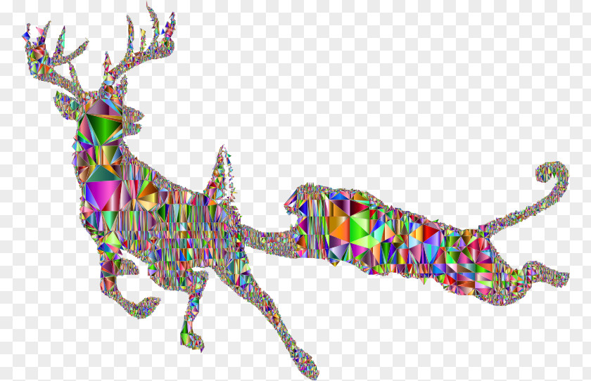 Mesh Illustration Reindeer Lion Image Clip Art PNG