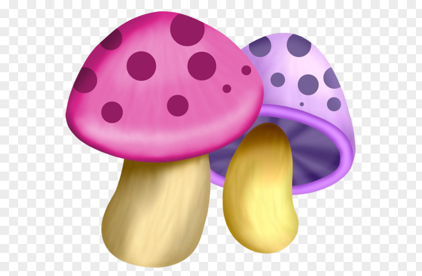 Polka Dot Violet Mushroom Cartoon PNG