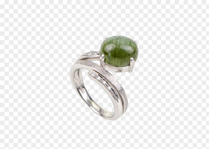 Hera Zhen Tibetan Cat's Eye Ring Kucing Tourmaline Green PNG