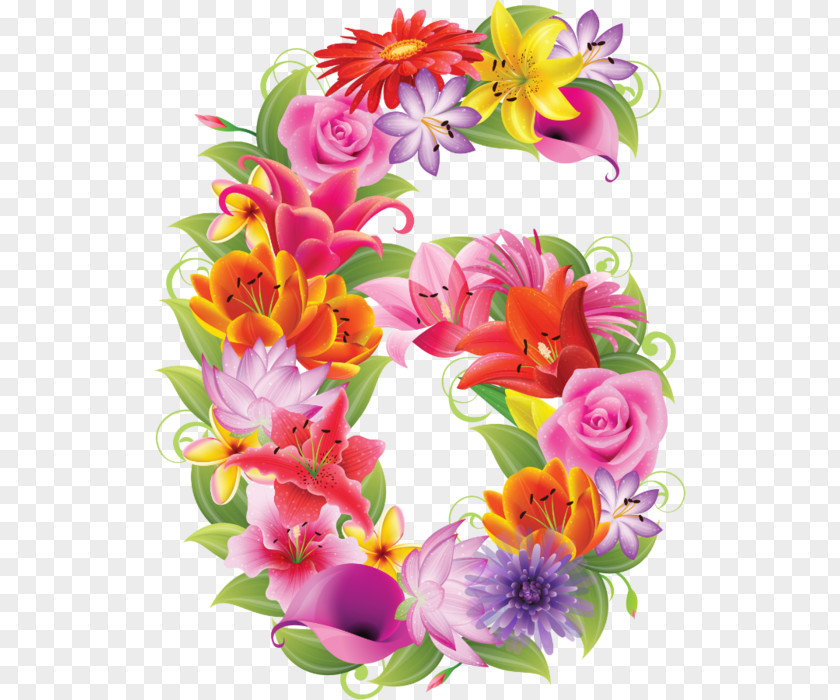 Flower Number Letter Clip Art PNG