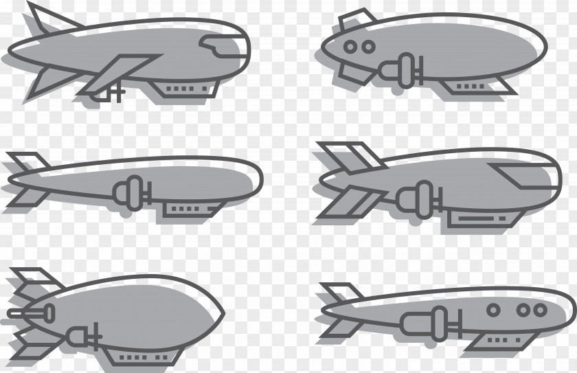 Gray Rocket Zeppelin Drawing Airship PNG