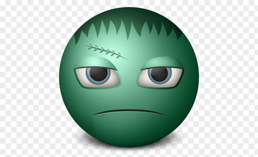 Frankenstein Emoticon Head Eye Smiley Face PNG
