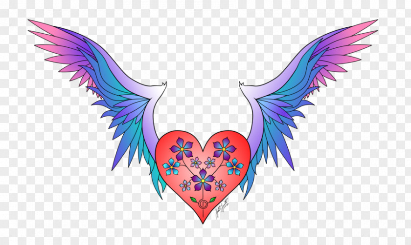 Abstract Paintings Heart Wings Haerts Color Drawing PNG
