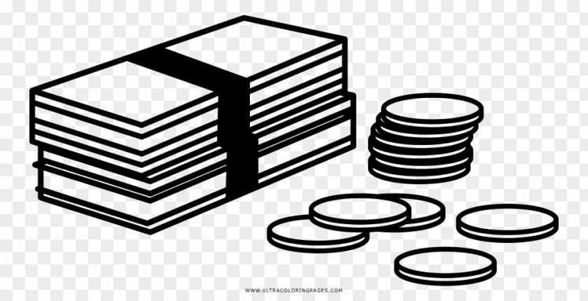 Coin Money Drawing Coloring Book PNG