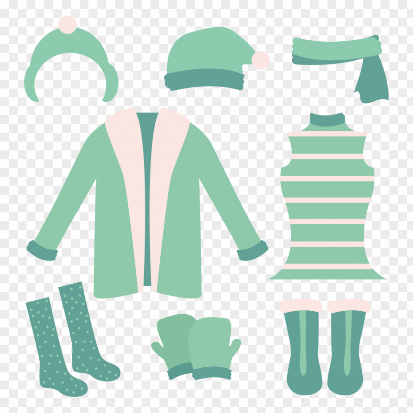 Vector Winter Clothing Scarf Sweater PNG