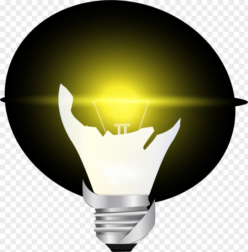 Broken Cartoon Light Bulb Incandescent Lamp PNG