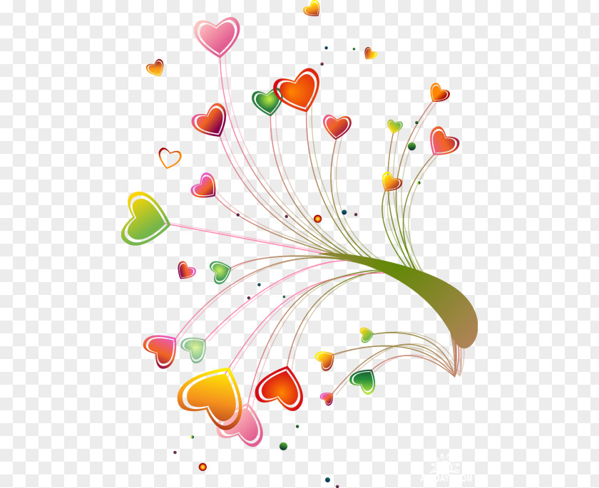 Design Floral Heart PNG