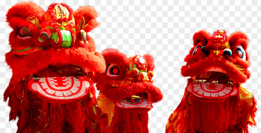 New Year Decoration Red Lion Dance Chinese Dragon PNG