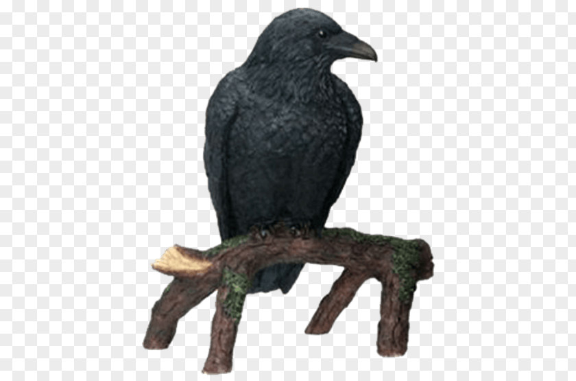 Perched Raven Overlay Figurine Statue Sculpture Crow Bird PNG