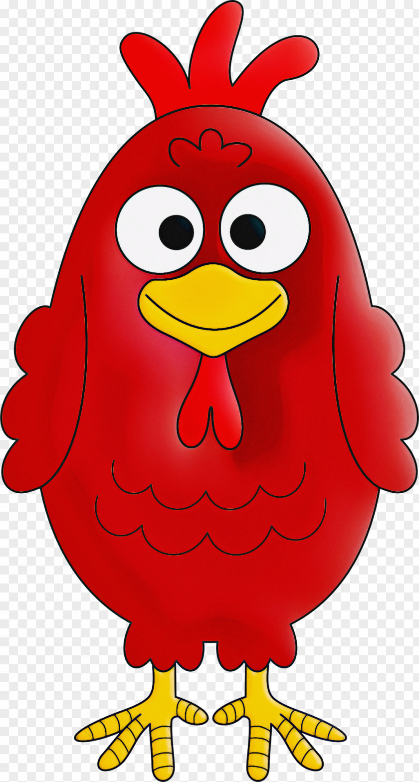 Red Bird Chicken Cartoon Beak PNG