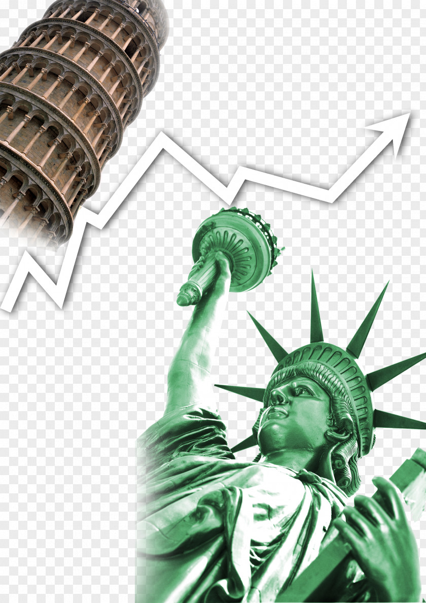 Statue Of Liberty Stock Market Presentation Template Icon PNG