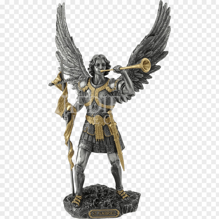 Angel Gabriel Michael Bronze Sculpture Figurine Archangel PNG