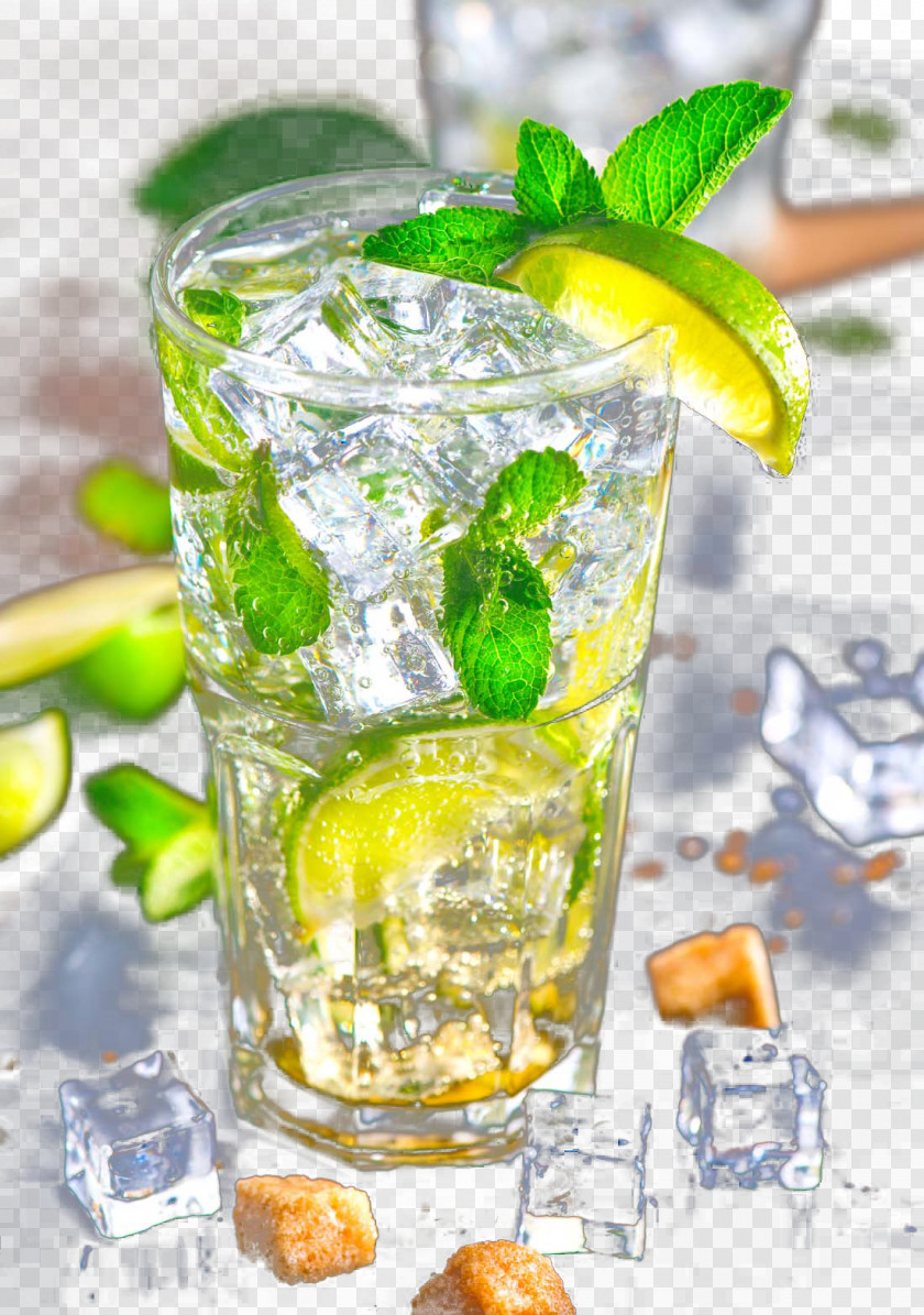 Cocktail Lemon Ice Cubes Mojito Rebujito Vodka Tonic Gin And PNG