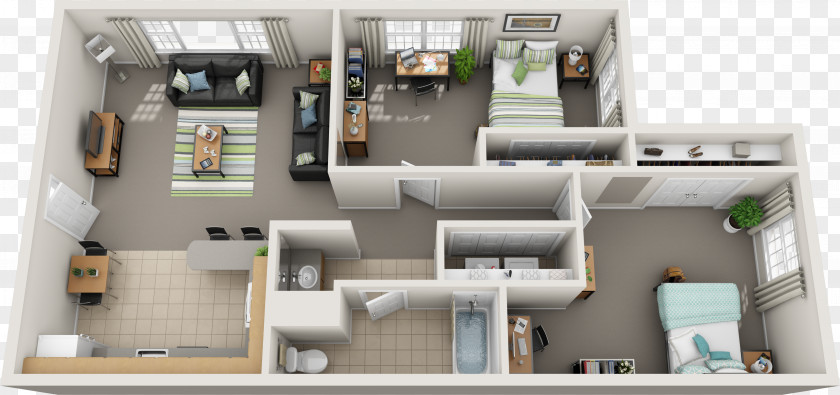 Three Rooms And Two Floor Plan Bedroom House Bathroom Apartment PNG