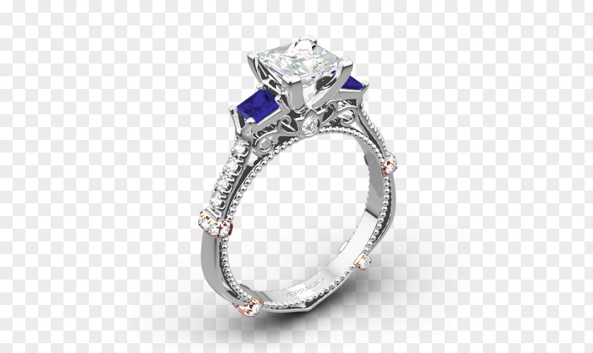Ring Wedding Sapphire Silver PNG
